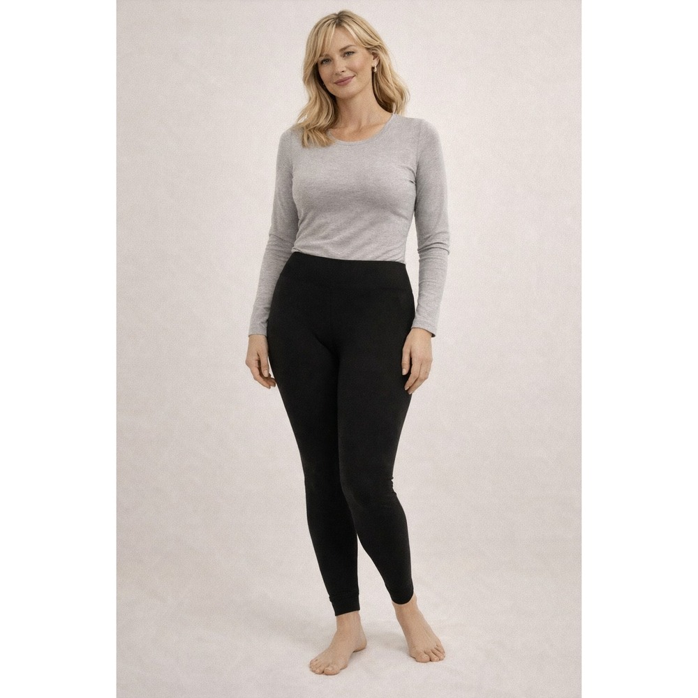 Woolx Womens Leggings Black 1X Stella High Waist Merino Wool Hike Warm Layer